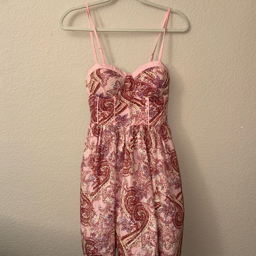 Elegant Pink Paisley Dress